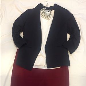 H&M Navy polka dot open blazer